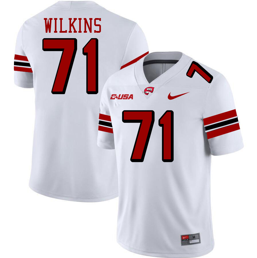 Western Kentucky Hilltoppers #71 Stacey Wilkins College Football Jerseys Stitched-White